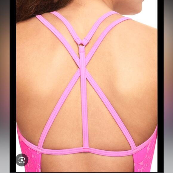 Nike Swim Retro Flow Big Kids Girls M T-Back One-Piece Swimsuit NESSE720-691 - Picture 2 of 4